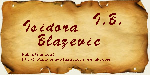 Isidora Blažević vizit kartica